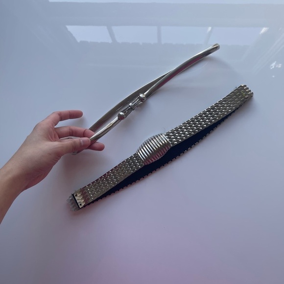 Vintage 80s Silver Waist Belt Bundle - Picture 2 of 5